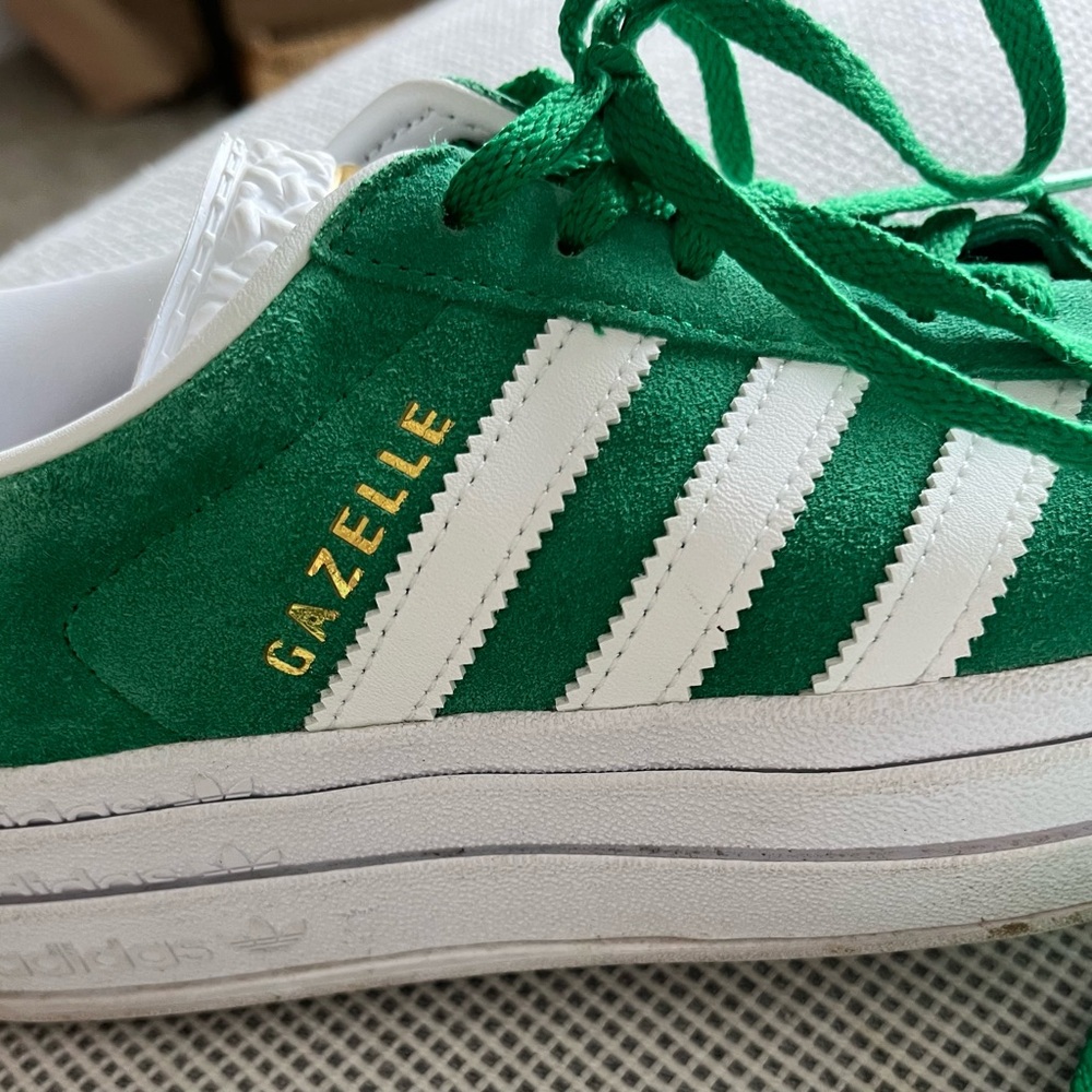 adidas Green White Pink Gazelle Low-Top Sneakers - Picture 6 of 6